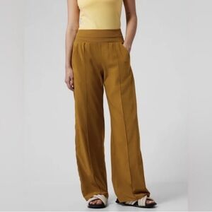 Athleta Nolita Wide-Leg Brass Yellow Pants